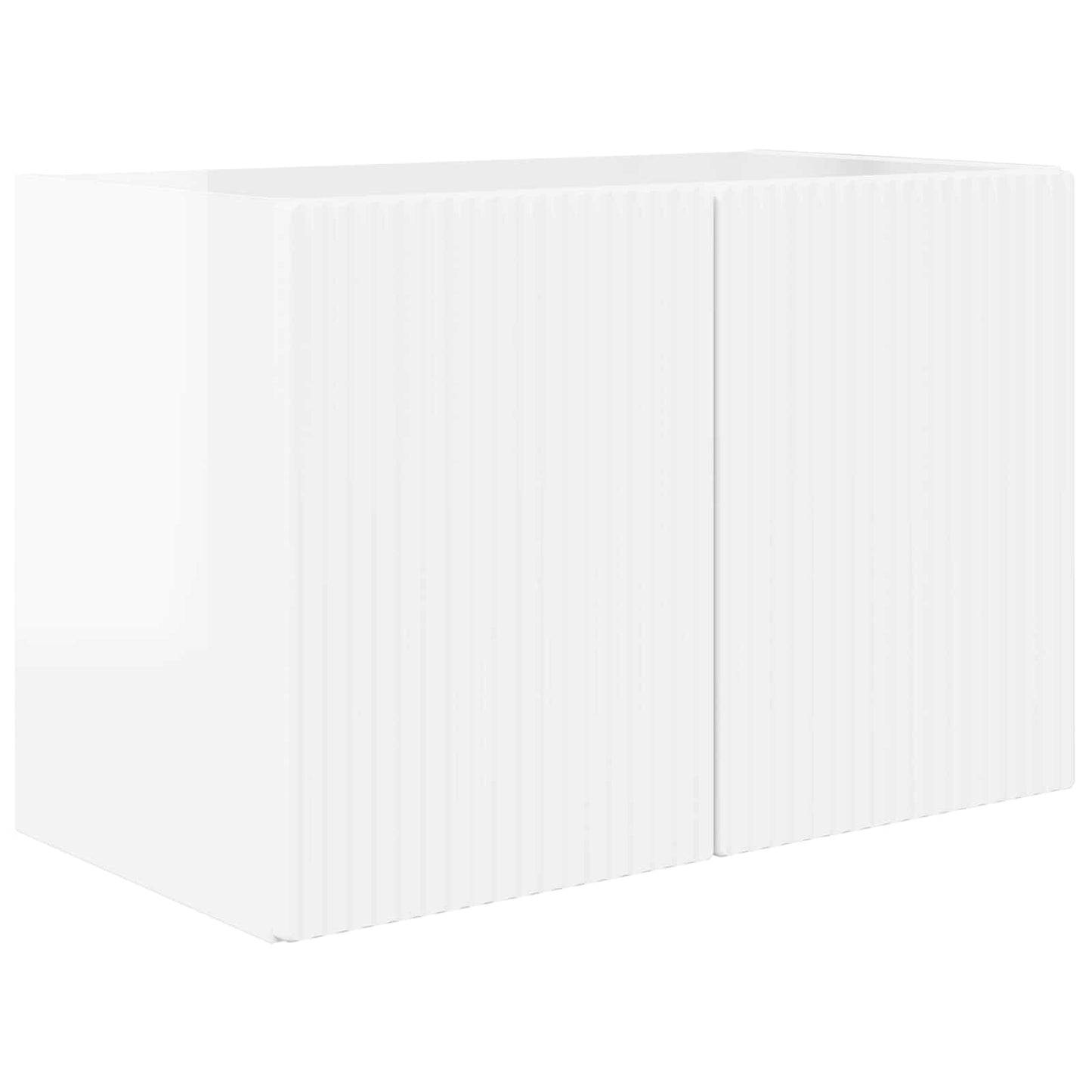 TV-Wandregal-Set 4 pcs Hochglanz Weiß Holzwerkstoff