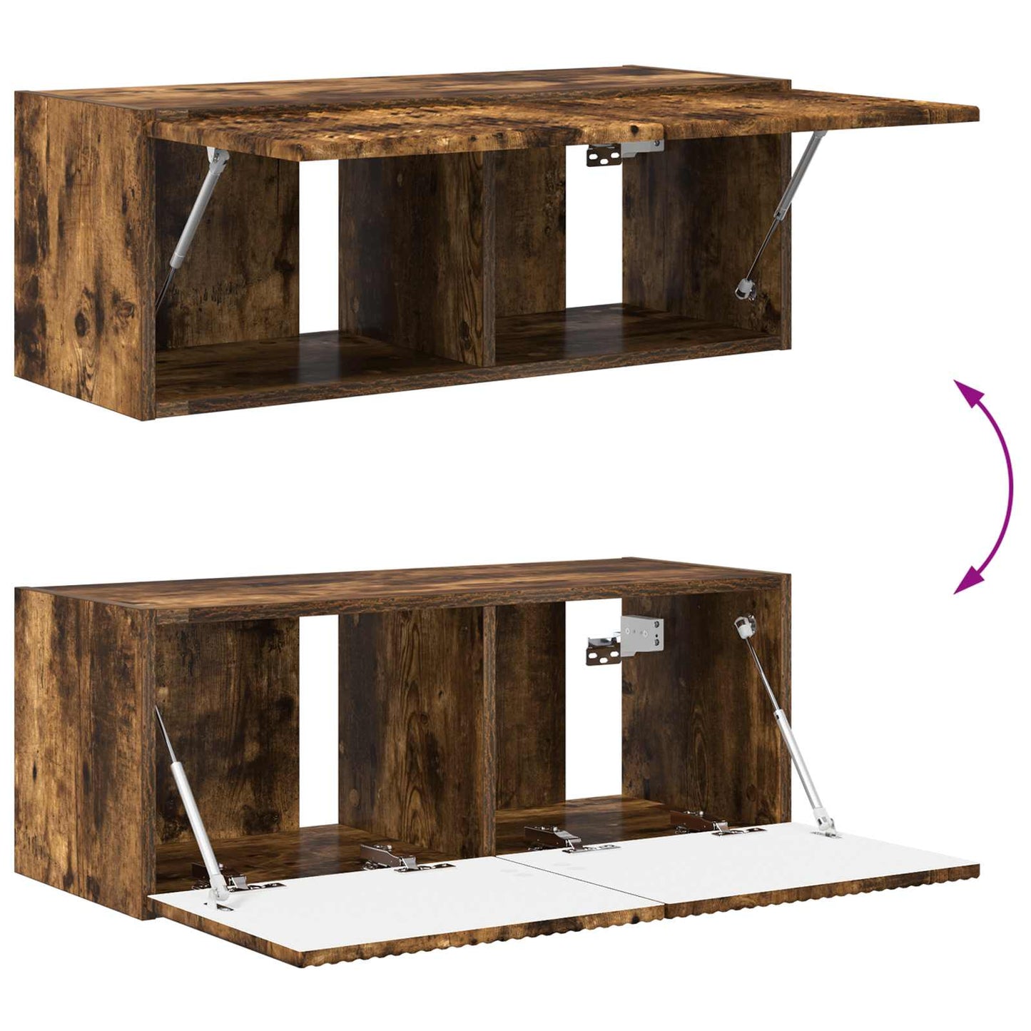 vidaXL TV-Wandregal-Set 4 pcs Geräucherte Eiche Holzwerkstoff