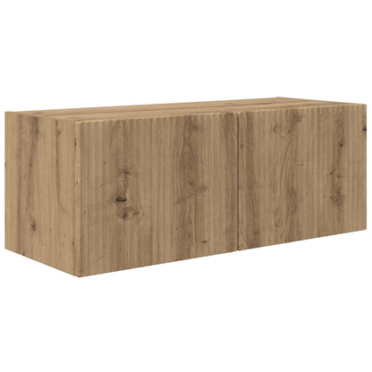 vidaXL TV-Wandregal-Set Wandmontiert 4 pcs Artisan-Eiche Holzwerkstoff