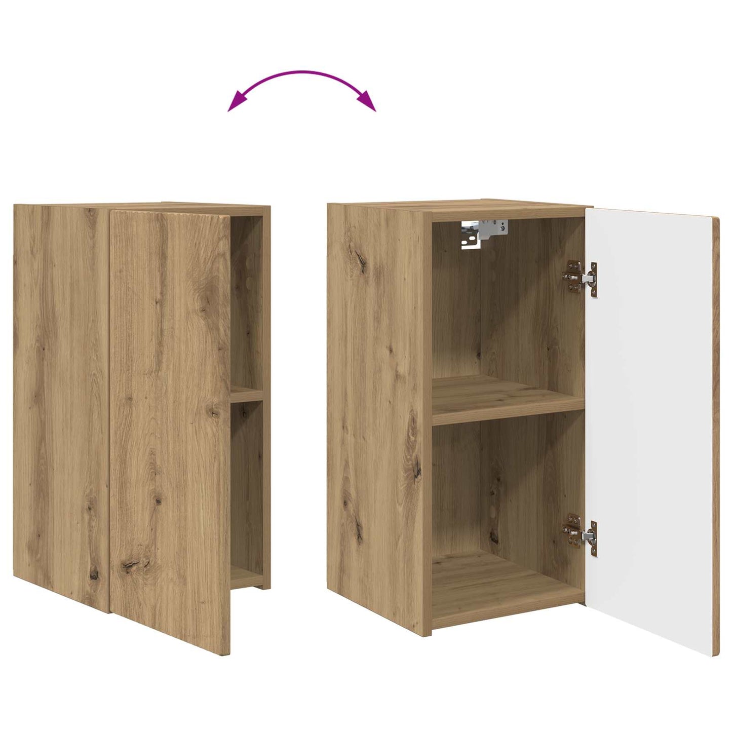 vidaXL TV-Wandregal-Set Wandmontiert 4 pcs Artisan-Eiche Holzwerkstoff