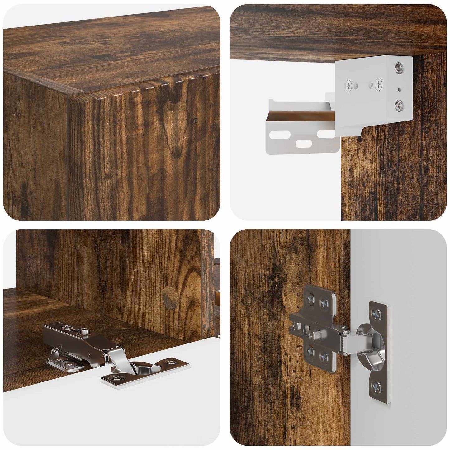 TV-Wandregal-Set Wandmontiert 6 pcs Geräucherte Eiche