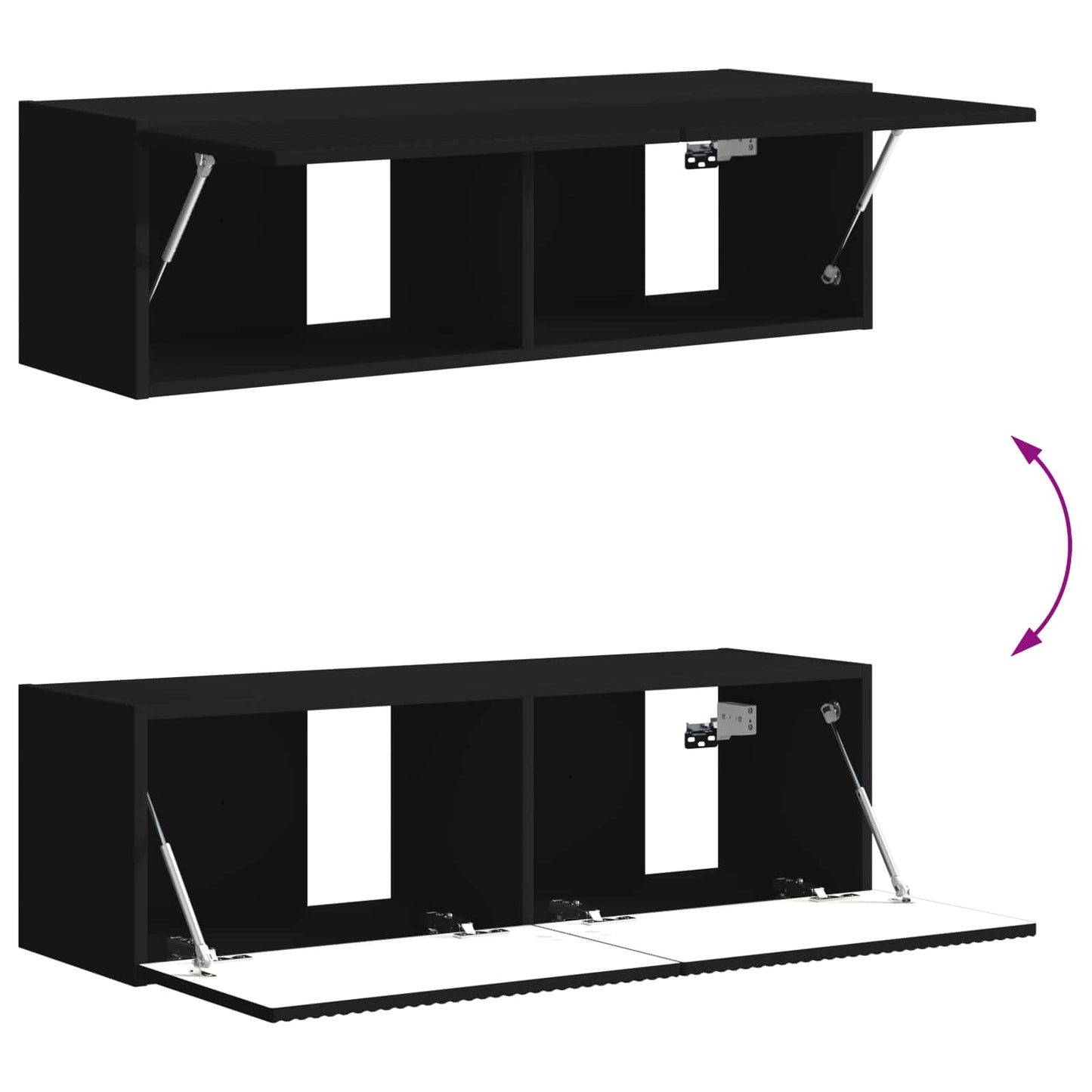 vidaXL TV-Wandregal-Set Wandmontiert 6 pcs Schwarz