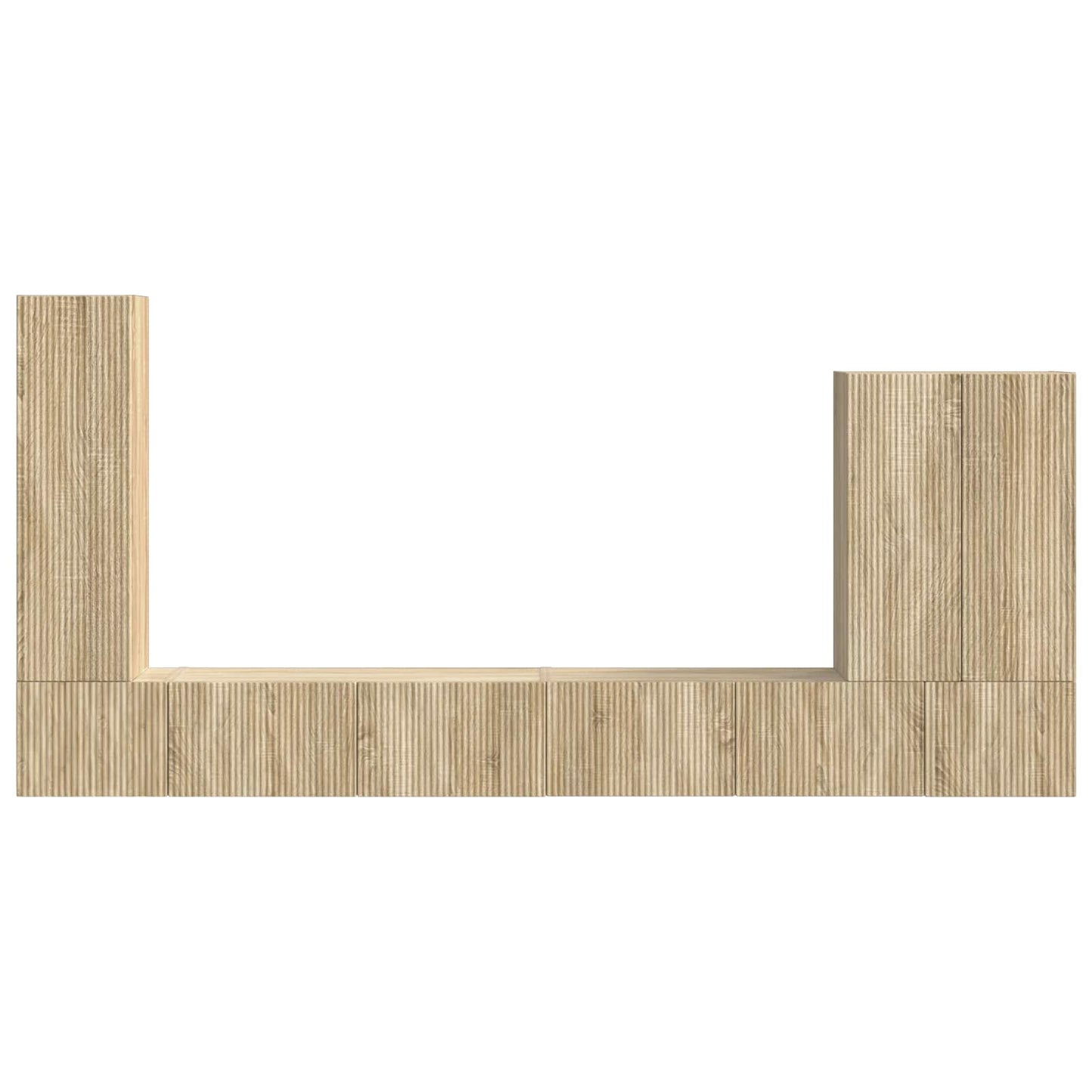 TV-Wandregal-Set Wandmontiert 6 pcs Sonoma-Eiche