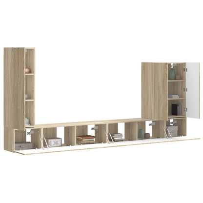 TV-Wandregal-Set Wandmontiert 6 pcs Sonoma-Eiche