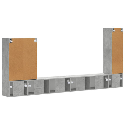 vidaXL TV-Wandregal-Set Wandmontiert 6 pcs Beton Grau