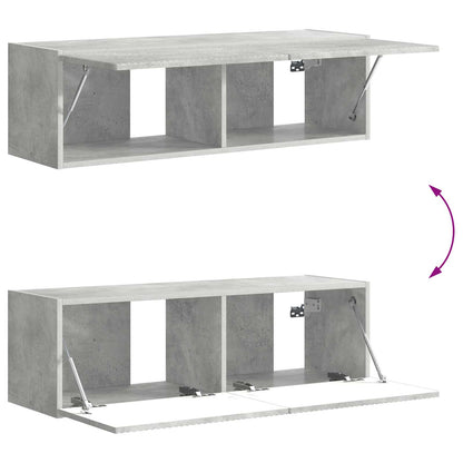 vidaXL TV-Wandregal-Set Wandmontiert 6 pcs Beton Grau