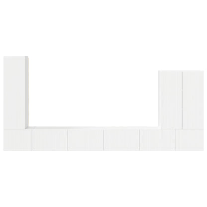 vidaXL TV-Wandregal-Set Wandmontiert 6 pcs Hochglanz Weiß