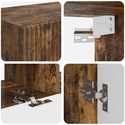 vidaXL TV-Wandregal-Set Wandmontiert 6 pcs Geräucherte Eiche
