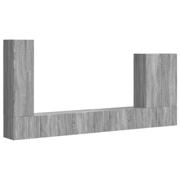 vidaXL TV-Wandregal-Set Wandmontiert 6 pcs Graues Sonoma