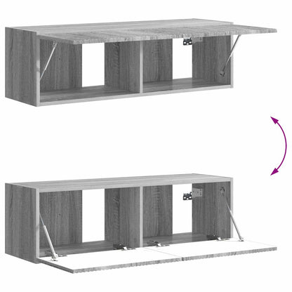 vidaXL TV-Wandregal-Set Wandmontiert 6 pcs Graues Sonoma