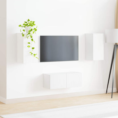 vidaXL Meuble TV mural 2 pcs blanc en bois d'ingénierie