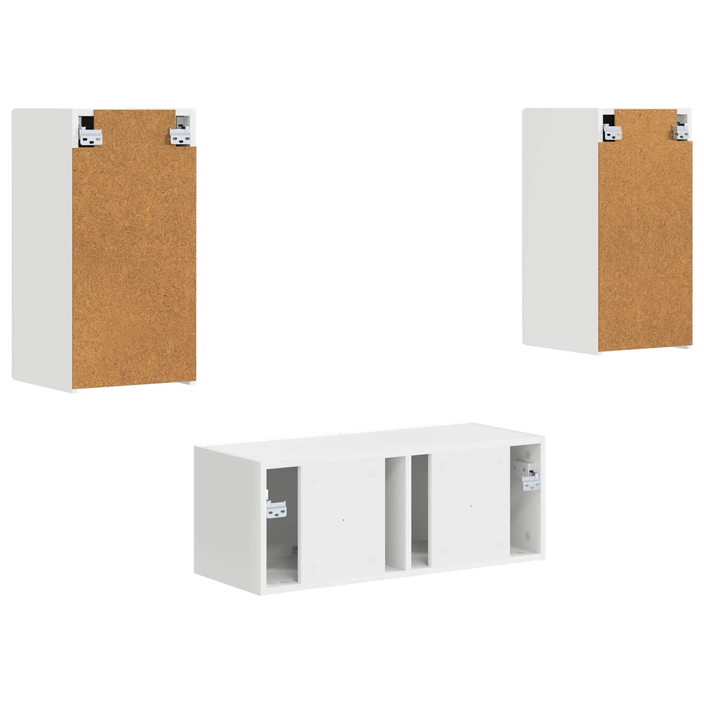 vidaXL Meuble TV mural 2 pcs blanc en bois d'ingénierie