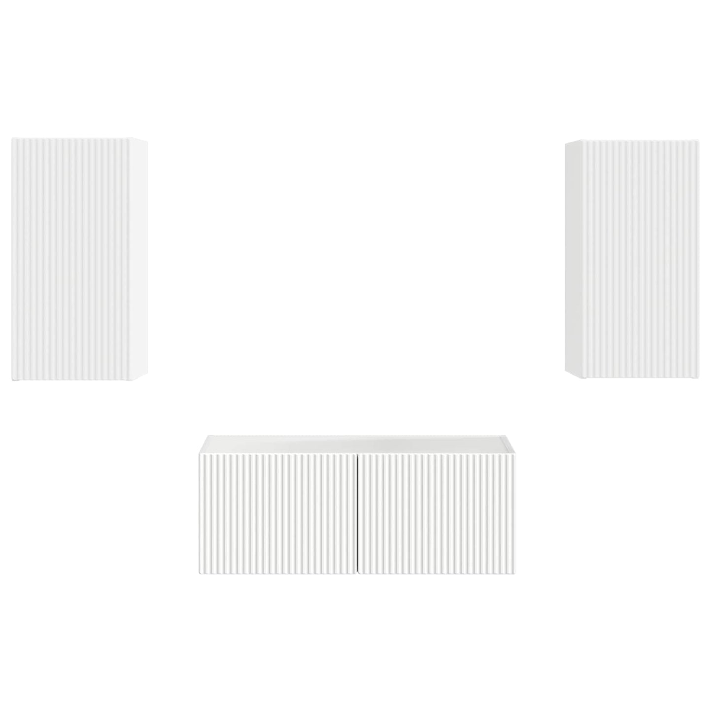 vidaXL Meuble TV mural 2 pcs blanc en bois d'ingénierie