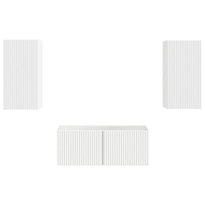 vidaXL Meuble TV mural 2 pcs blanc en bois d'ingénierie