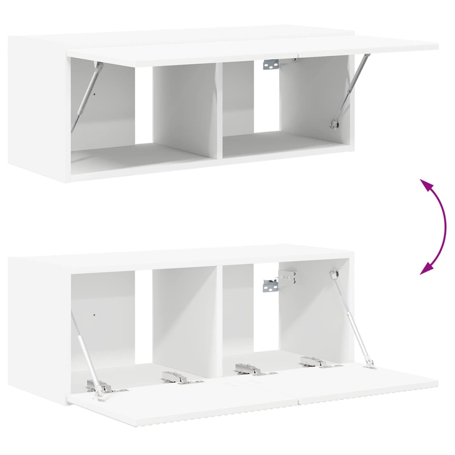 vidaXL Meuble TV mural 2 pcs blanc en bois d'ingénierie