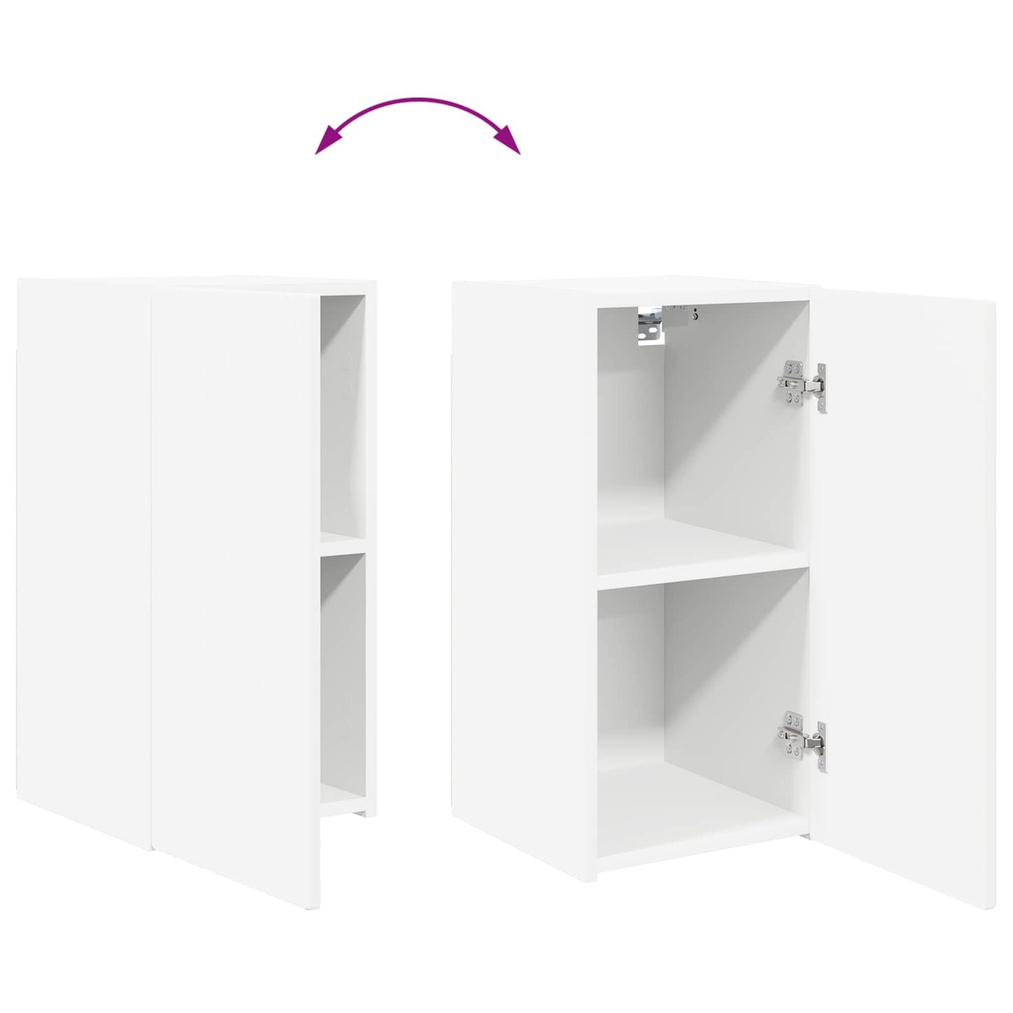 vidaXL Meuble TV mural 2 pcs blanc en bois d'ingénierie