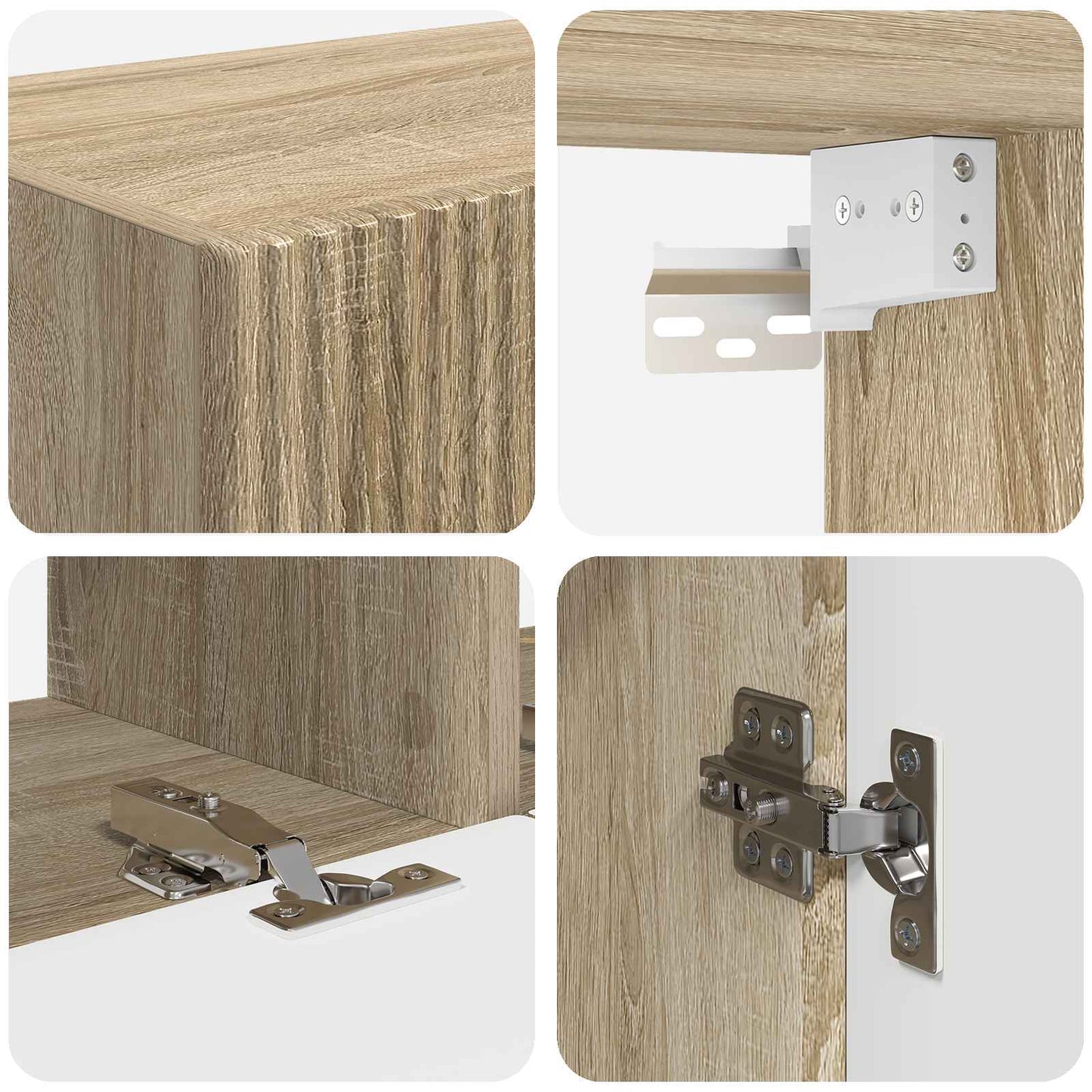 vidaXL Meuble TV mural 2 pcs Chêne Sonoma Bois d'ingénierie