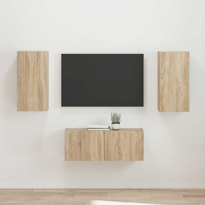 vidaXL Meuble TV mural 2 pcs Chêne Sonoma Bois d'ingénierie