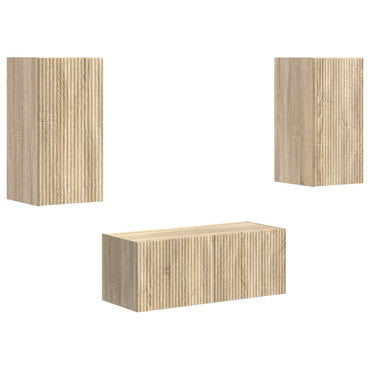 vidaXL Meuble TV mural 2 pcs Chêne Sonoma Bois d'ingénierie