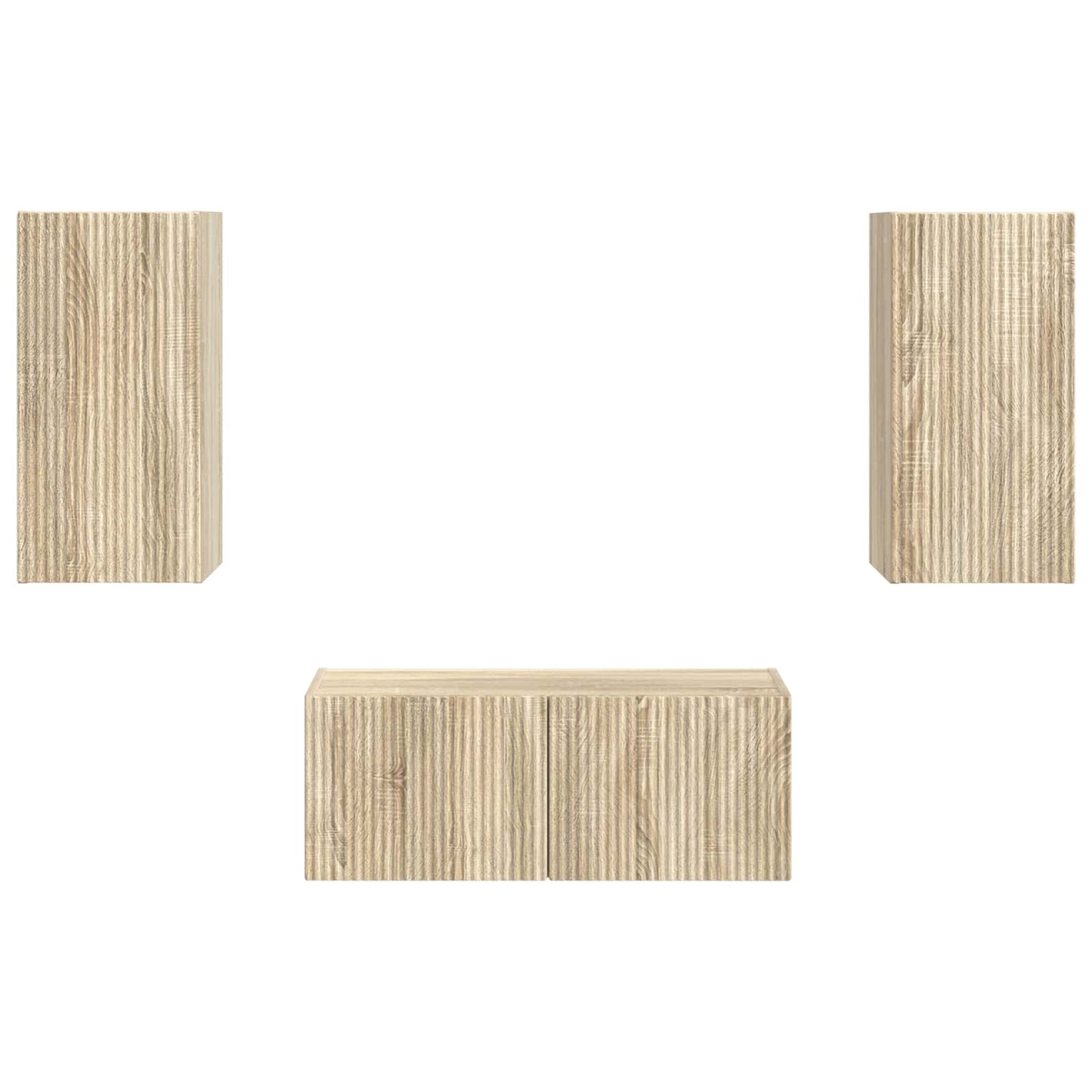 vidaXL Meuble TV mural 2 pcs Chêne Sonoma Bois d'ingénierie