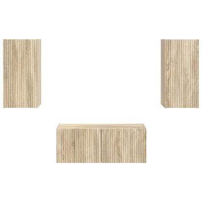vidaXL Meuble TV mural 2 pcs Chêne Sonoma Bois d'ingénierie