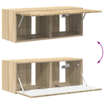 vidaXL Meuble TV mural 2 pcs Chêne Sonoma Bois d'ingénierie