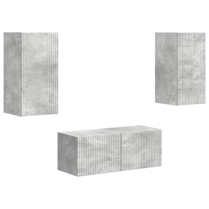vidaXL Meuble TV mural 2 pcs Gris béton Bois d'ingénierie