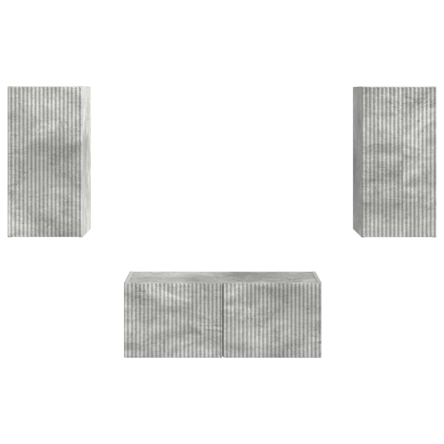 vidaXL Meuble TV mural 2 pcs Gris béton Bois d'ingénierie