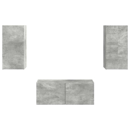 vidaXL Meuble TV mural 2 pcs Gris béton Bois d'ingénierie