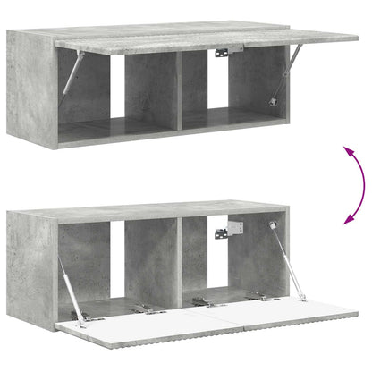 vidaXL Meuble TV mural 2 pcs Gris béton Bois d'ingénierie