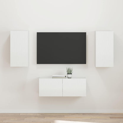 vidaXL Ensemble de meubles TV muraux 2 pcs Blanc haute brillance Aggloméré
