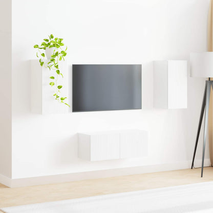 vidaXL Ensemble de meubles TV muraux 2 pcs Blanc haute brillance Aggloméré