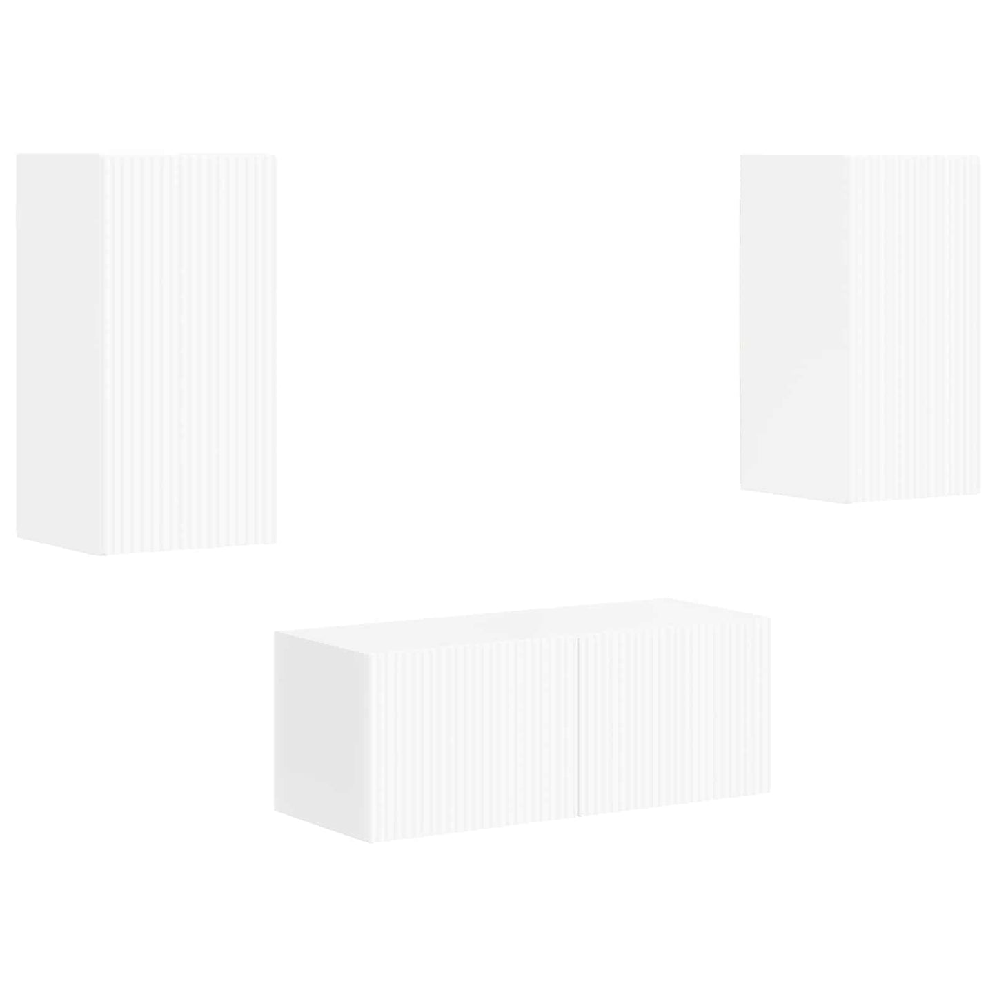 vidaXL Ensemble de meubles TV muraux 2 pcs Blanc haute brillance Aggloméré