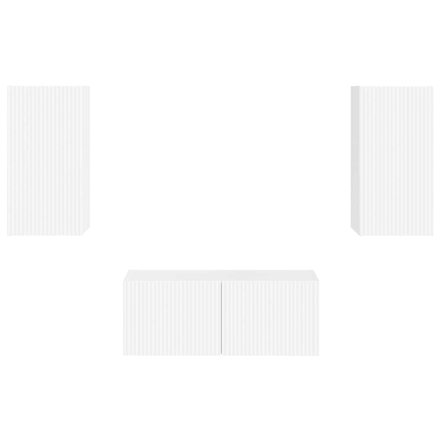vidaXL Ensemble de meubles TV muraux 2 pcs Blanc haute brillance Aggloméré