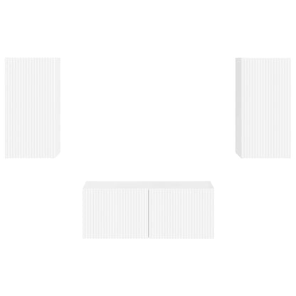 vidaXL Ensemble de meubles TV muraux 2 pcs Blanc haute brillance Aggloméré