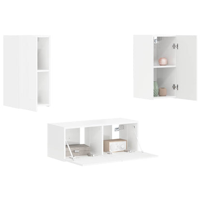 vidaXL Ensemble de meubles TV muraux 2 pcs Blanc haute brillance Aggloméré