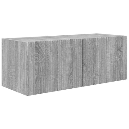 vidaXL Ensemble meuble TV mural 2 pcs Aggloméré Sonoma Gris