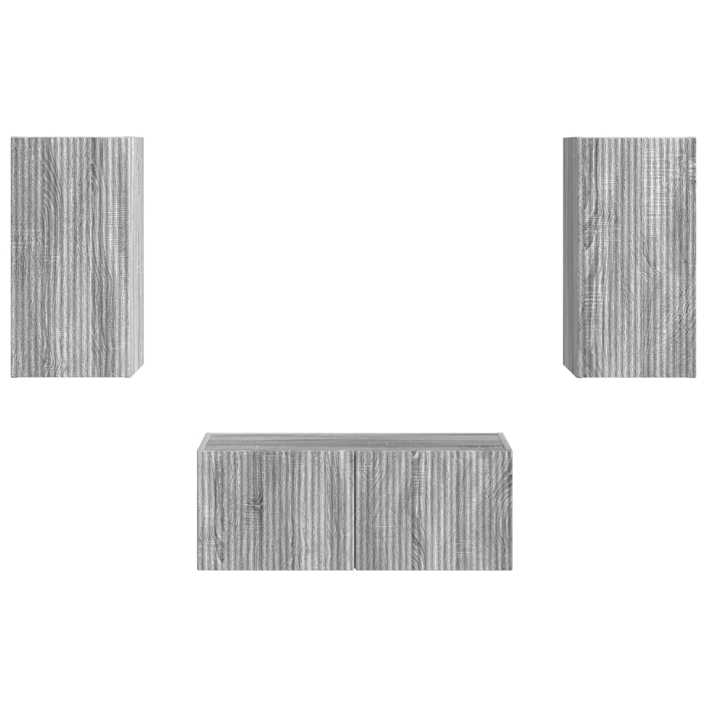 vidaXL Ensemble meuble TV mural 2 pcs Aggloméré Sonoma Gris