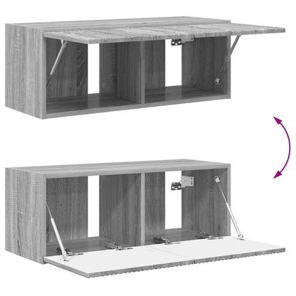 vidaXL Ensemble meuble TV mural 2 pcs Aggloméré Sonoma Gris