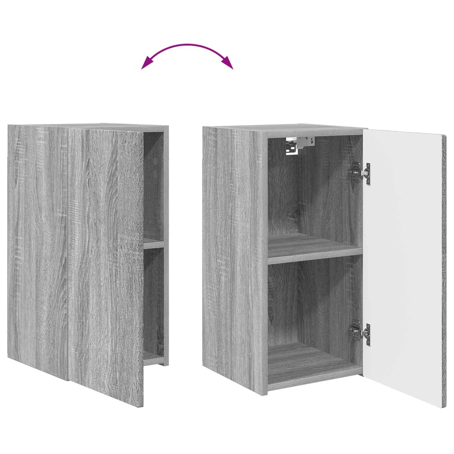 vidaXL Ensemble meuble TV mural 2 pcs Aggloméré Sonoma Gris