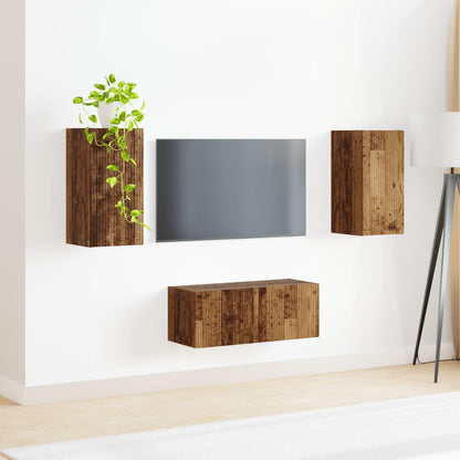 TV-Schrankset Wandmontiert 2 pcs Altholz Holzwerkstoff