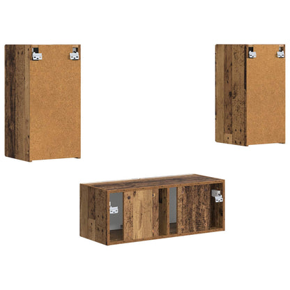 TV-Schrankset Wandmontiert 2 pcs Altholz Holzwerkstoff