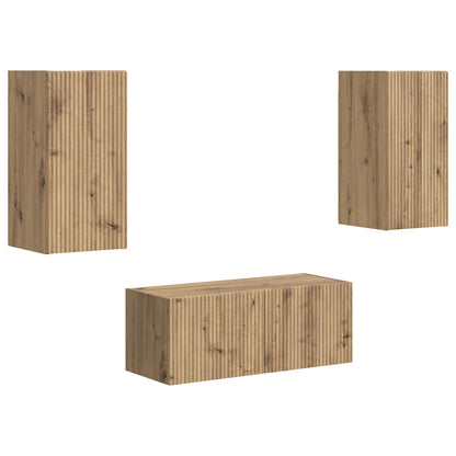 TV-Schrankset Wandmontiert 2 pcs Artisan-Eiche Holzwerkstoff