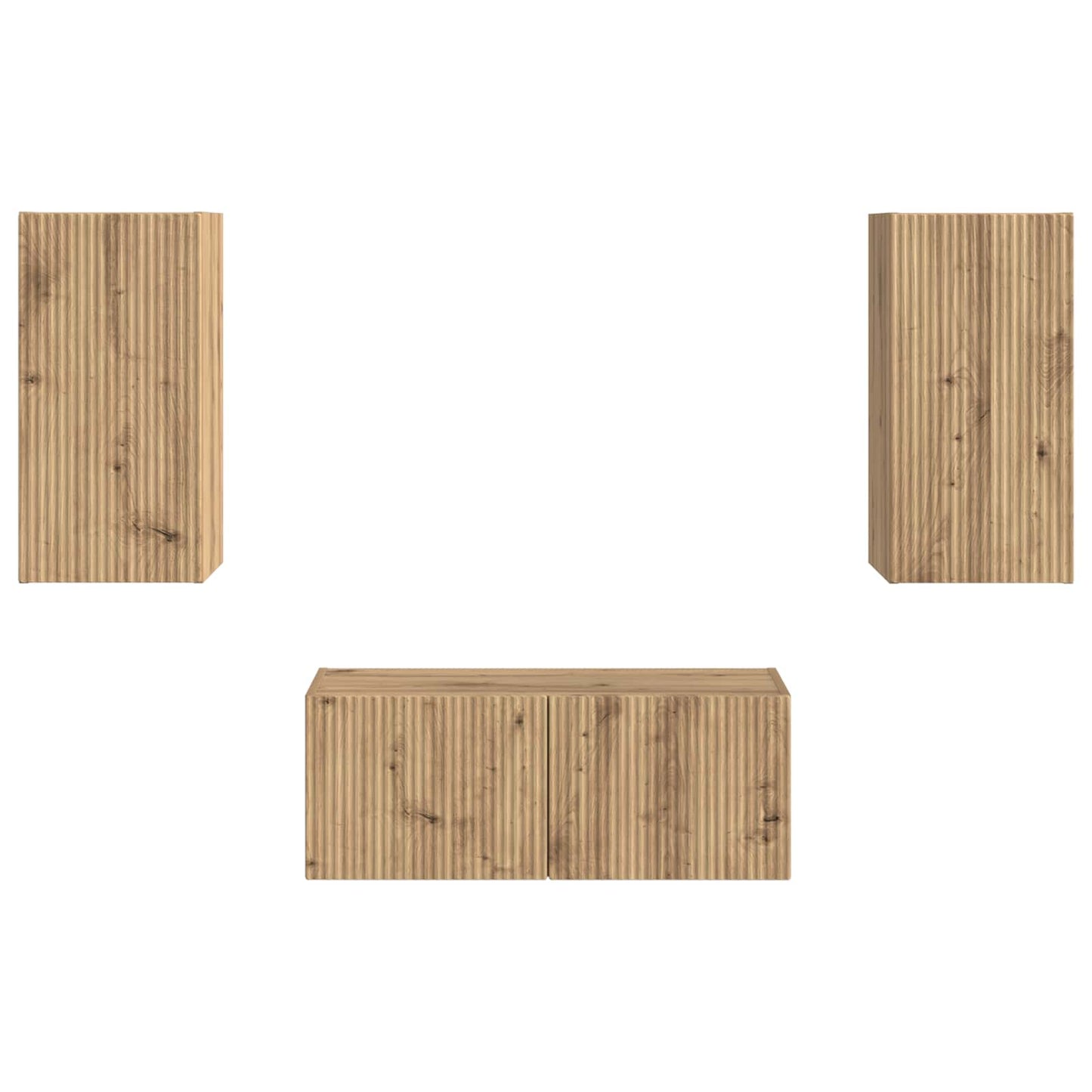 TV-Schrankset Wandmontiert 2 pcs Artisan-Eiche Holzwerkstoff