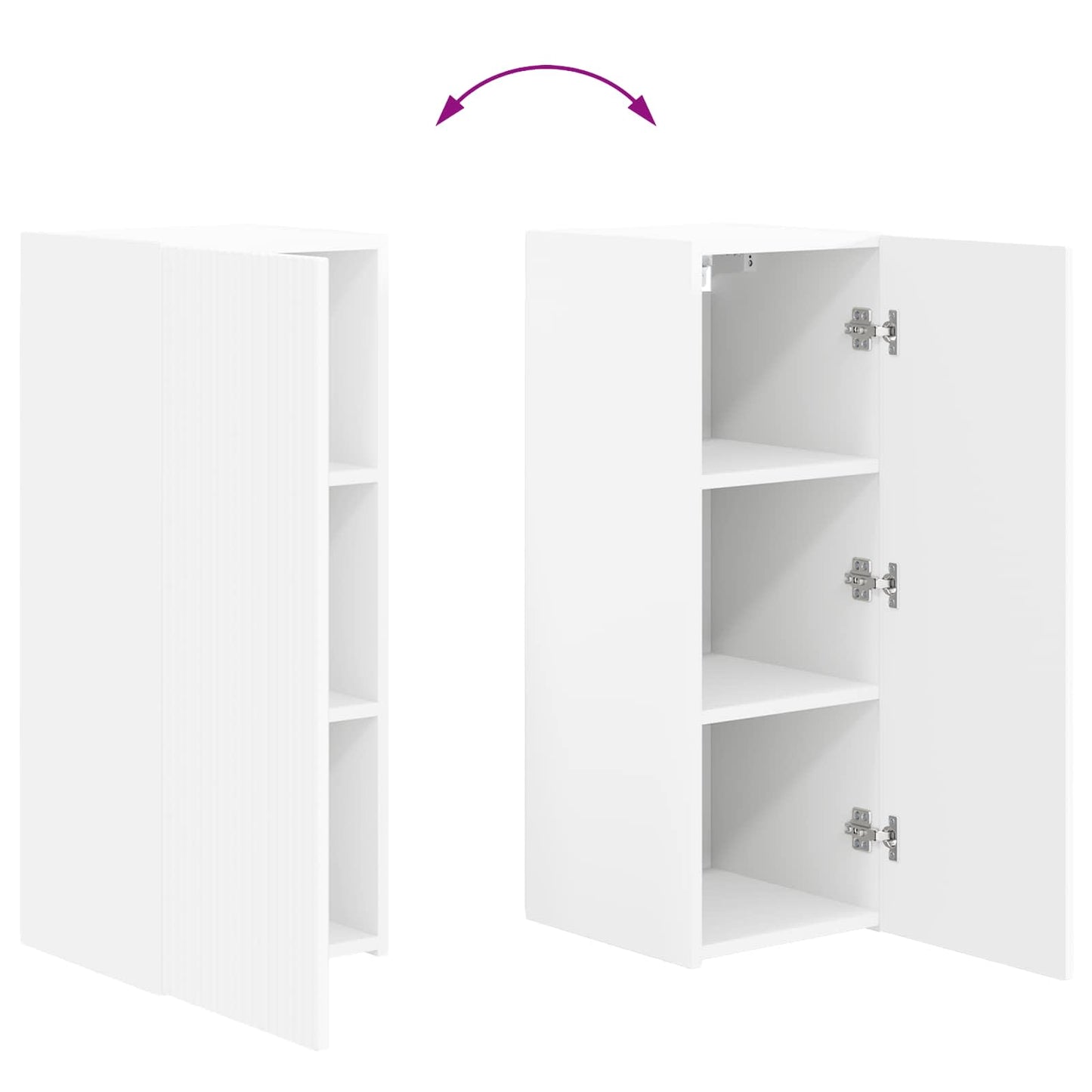 TV-Schrankset Wandmontiert 2 pcs Weiß Holzwerkstoff