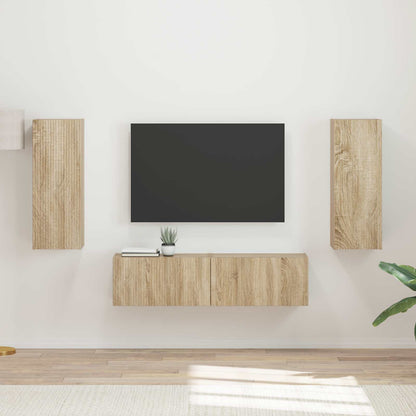 vidaXL Meuble TV mural 2 pcs Chêne Sonoma Aggloméré