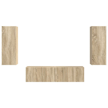 vidaXL Meuble TV mural 2 pcs Chêne Sonoma Aggloméré