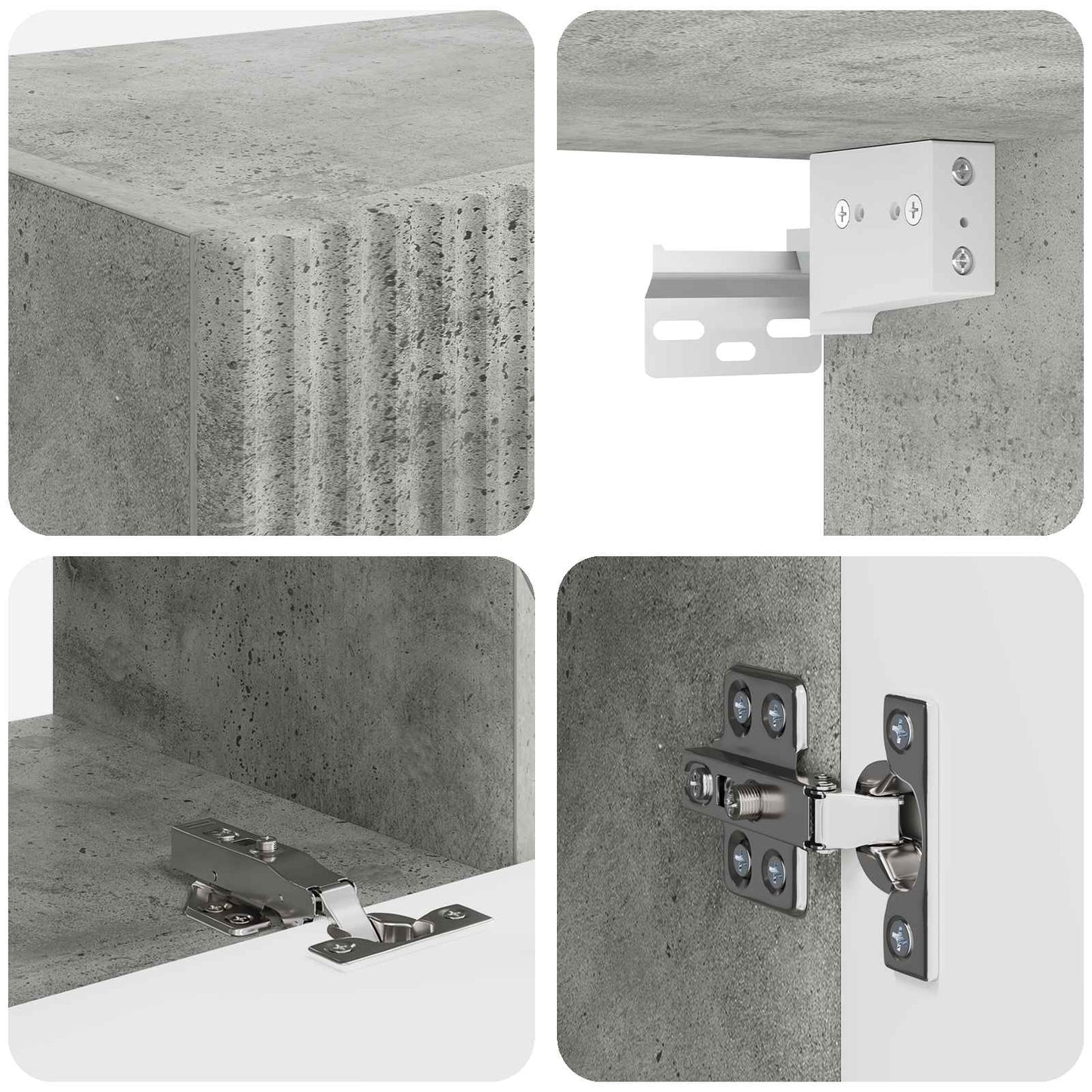 vidaXL Meuble TV mural 2 pcs Bois d'ingénierie Gris béton