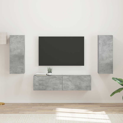 vidaXL Meuble TV mural 2 pcs Bois d'ingénierie Gris béton
