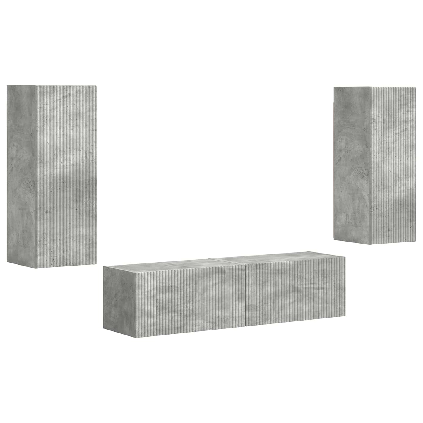 vidaXL Meuble TV mural 2 pcs Bois d'ingénierie Gris béton